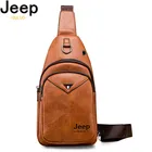 Сумка на плечо JEEP BULUO мужская из качественного материала, Винтажная сумочка-мессенджер, чемоданчик кросс-боди из экокожи