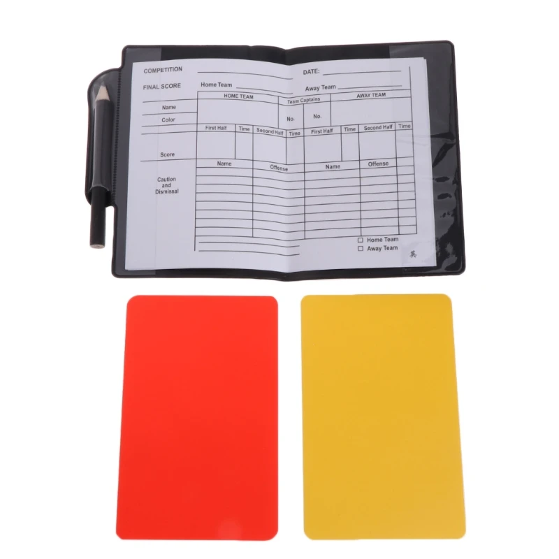 

Sport Football Soccer Referee Wallet Notebook with Red Card and Yellow Card Referee Tool Soccer Ball Accessories Entertainment