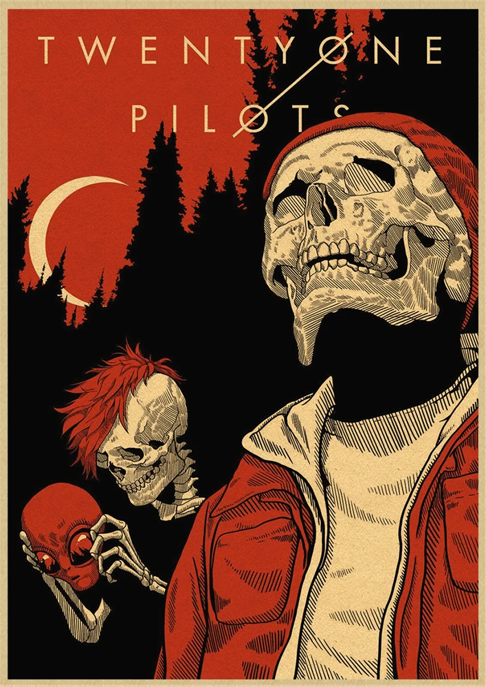 Плакат в стиле рок группы звезды Twenty One Pilots Декор для дома ретро музыкальная