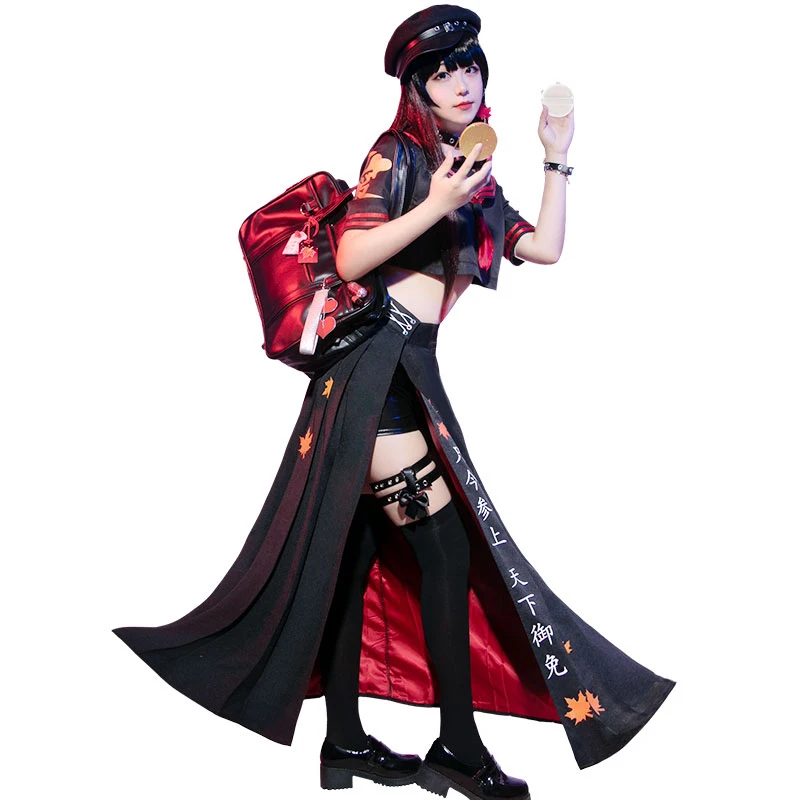 

Game Onmyoji Cosplay Ghost Girl Momiji CostumeS Japanese Student School Uniform Black Pleated Skirt Full Set Female Role Play