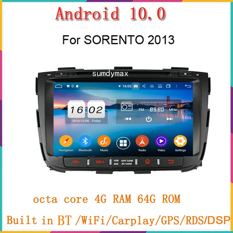 Для KIA Sorento 2013 2014 2015 android 10 0 автомобильный DVD плеер GPS РАДИО WIFI Bluetooth Карта USB аудио