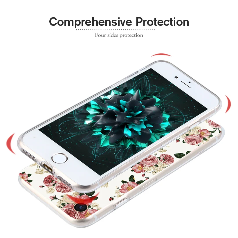 phone case for infinix hot 9 case silicon floral painted protective bumper coque infinix hot9 covers back soft tpu fundas hoesje free global shipping