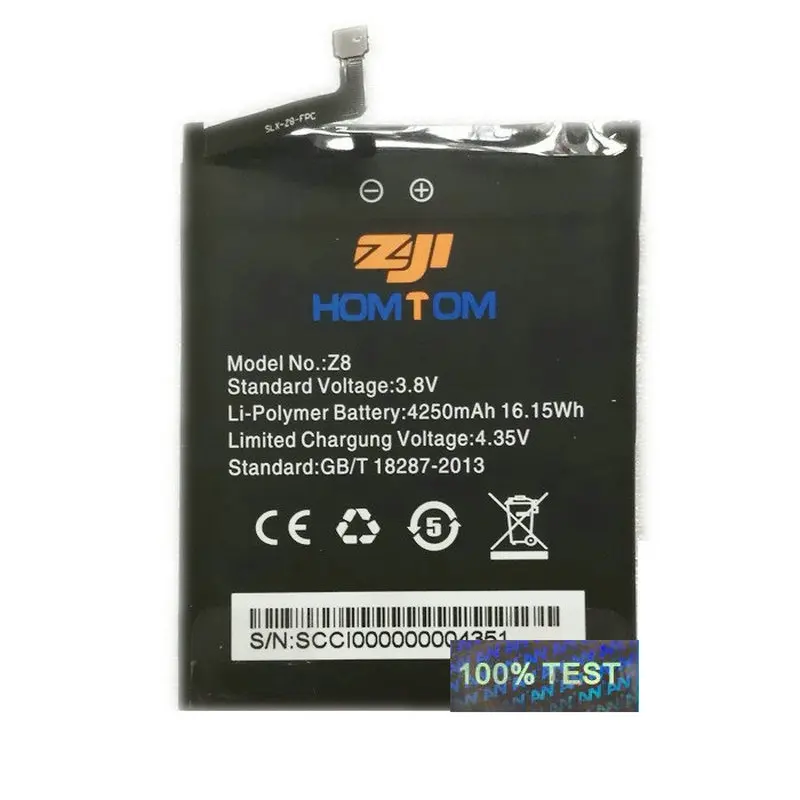 AVY Battery For HOMTOM ZOJI Z8 Mobile Phone Replacement 4250mAh Li-ion Batteries Bateria 100% Tested In stock | Мобильные телефоны