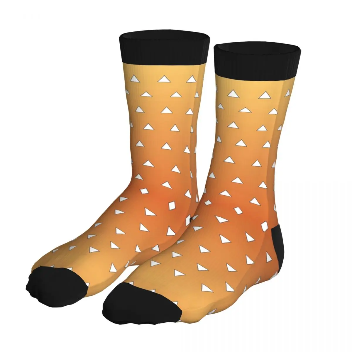 

Men's Zenitsu Pattern Socks 5% Spandex Tops Unique Socks Demon Slayer Anime Manga Middle Tube Socks Printed Socks