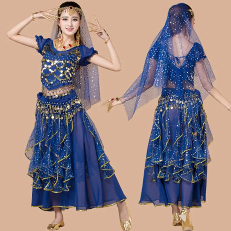 5 шт. профессиональные женские комплекты для танца живота платье топ юбка талия