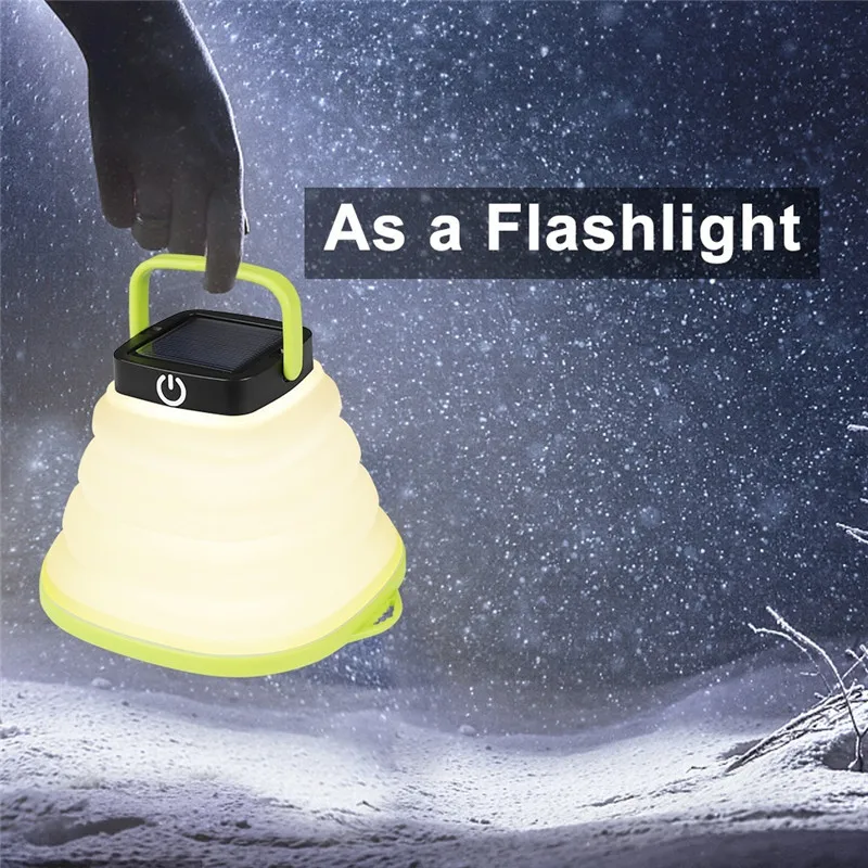 Портативный водонепроницаемый складной походный Солнечный фонарь светодиодный