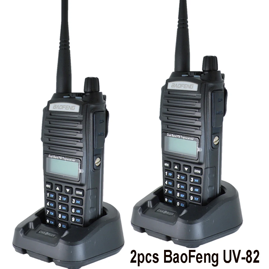 2 шт./компл. Baofeng UV-82 иди и болтай Walkie Talkie UV 82 Портативный двусторонней радиосвязи Dual PTT Любительское радио, Си-Би радиосвязь радиостанции УКВ UV82 охотничий оптический трансивер