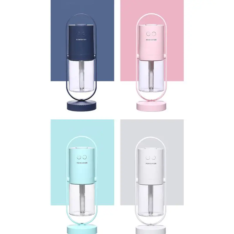 

200 мл мини-увлажнитель воздуха с светодиодный свет 360 градусов вращения арома-диффузор Портативный USB Перезаряжаемые туман очиститель автомобиля D0AB