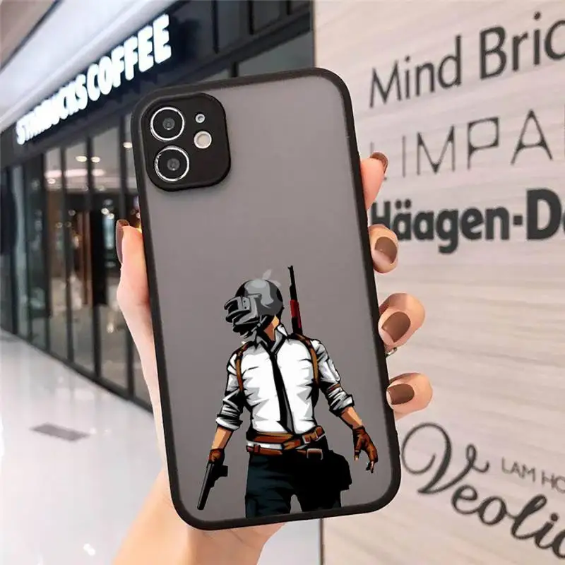 

Hote game PUBG Phone Cases matte transparent For iphone 7 8 11 12 plus mini x xs xr pro max cover
