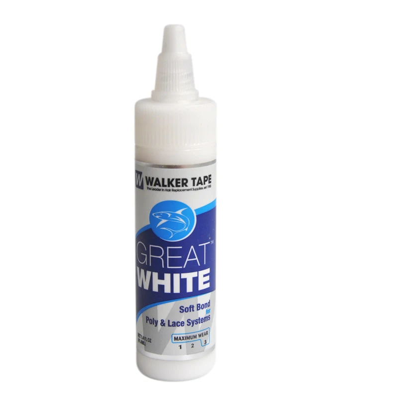 1.4FL OZ(41.4ml) White Hair Adhesive Soft Bond Adhesives Glue For Poly & Lace Systems Wig Adhesives Glue