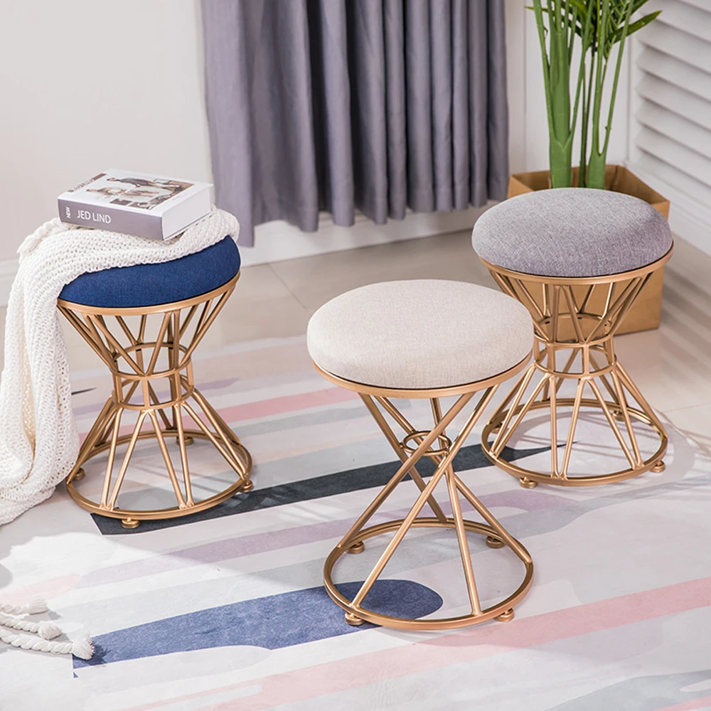 Железный стул для переодевания с кольцами модный из кованого железа тканевая