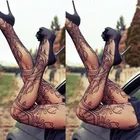 Hirigin горячая распродажа сексуальное женское нижнее белье чулки ажурные женские чулки до бедра сетчатые колготки кружевная ажурная сетка с татуировкой