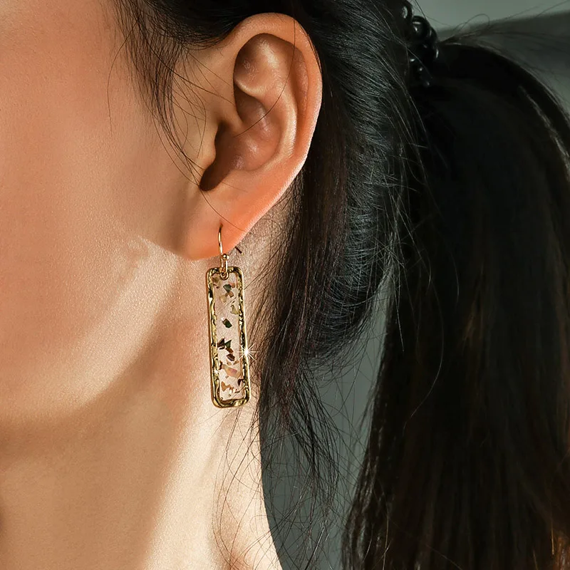 Женские акриловые геометрические круглые серьги POXAM винтажные элегантные