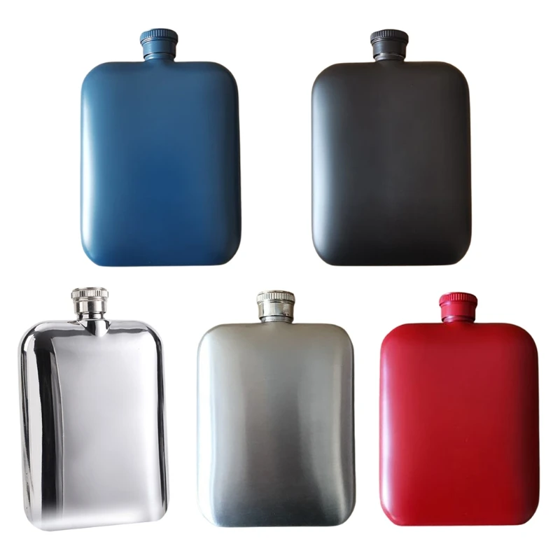 Leakproof 6oz Portable Square Stainless Steel Hip Flask, Ele