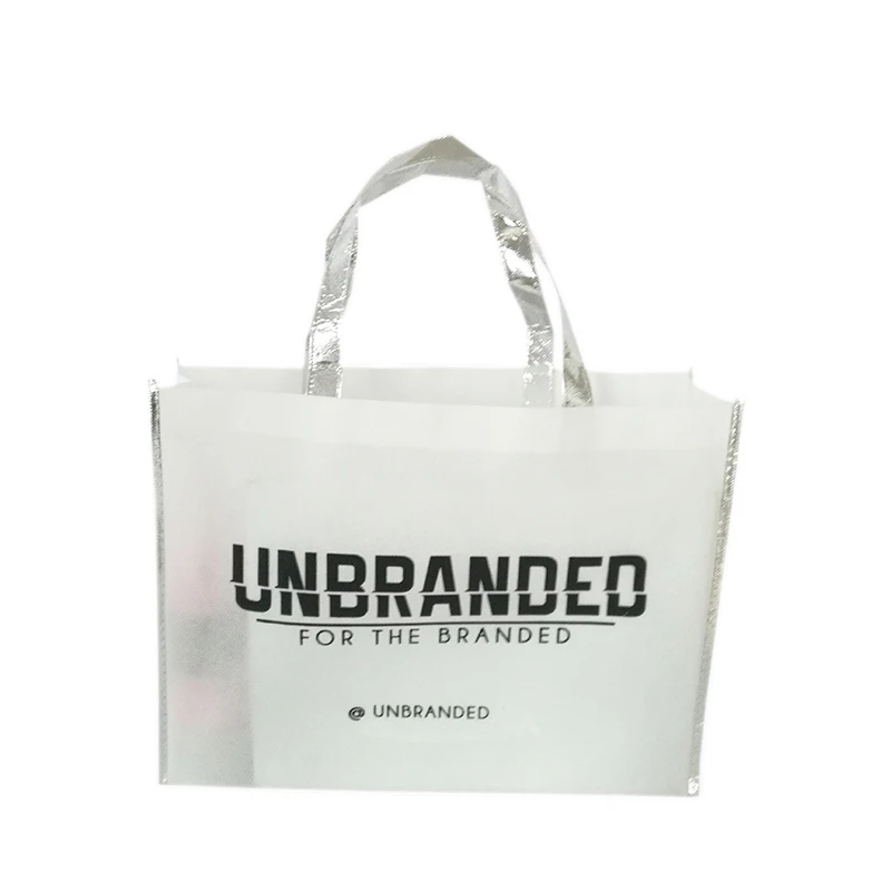 Оптовая продажа 500 шт./лот Премиум переработанный белый нетканый мешок с