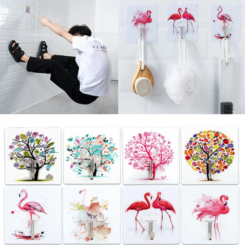 

4 pieces of bathroom kitchen strong hook paste seamless rack manager hanger tool storage accessories waterproof wall stickers
