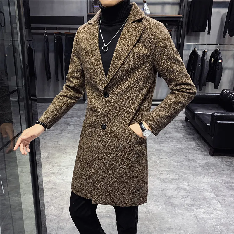 Cappotto Uomo Lana Erkek Montlari зимнее приталенное Мужское пальто Abrigo Largo Hombre Мужская Длинная