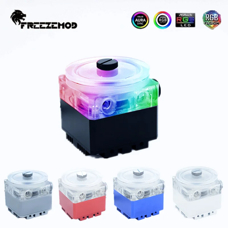 

FREEZEMOD DDC Pump Lift 5-6 M, Flow 960L/H,12V/5V RGB M/B SYNC 4000RPM, For PC Water Cooling PU-GCDCB