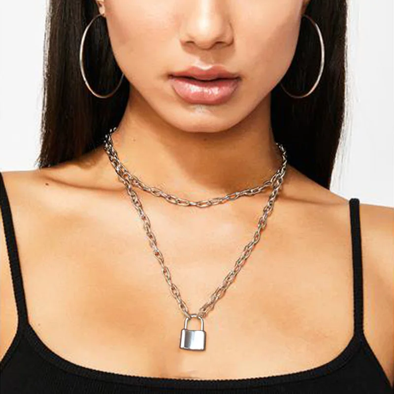 Женское серебряное колье из нержавеющей стали с подвеской в виде