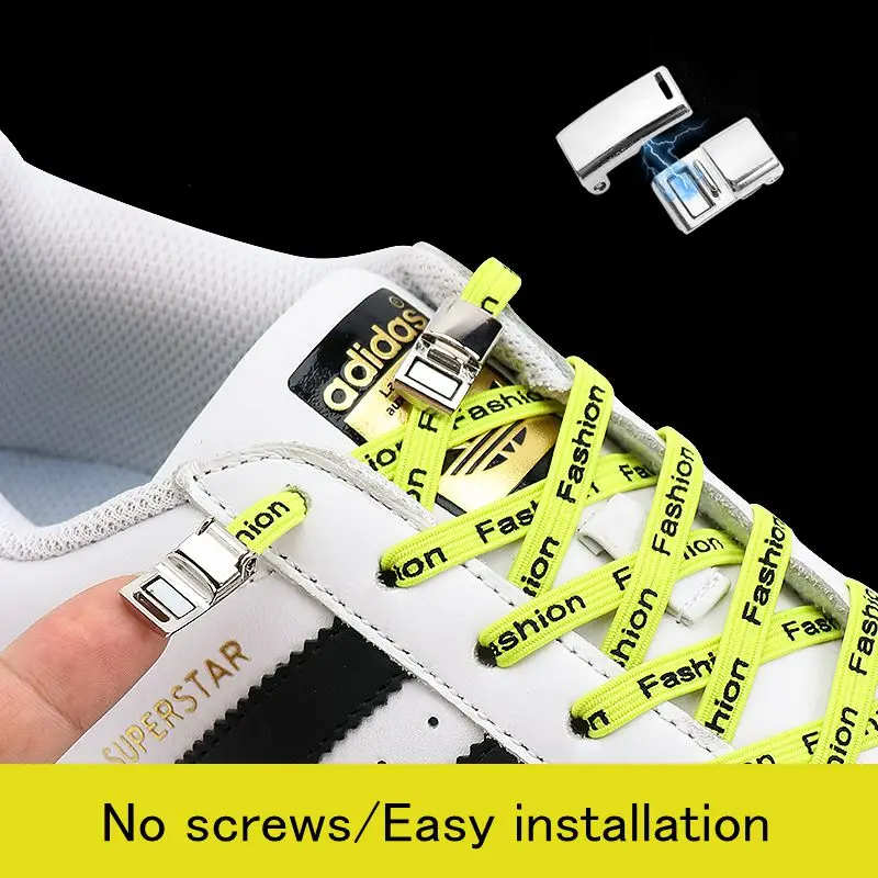 

New Magnetic lock Shoelaces No tie Shoelace Sneakers Elastic Shoe Lace For Kids Adult Lazy Quick Press Locking Flat Shoe Strings