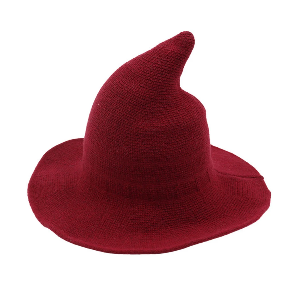 

Women Halloween Witch Hat Cosplay Costume Party Wide Brim Knitted Hat H9