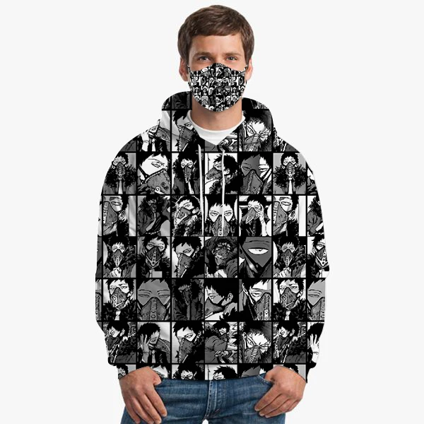 

Толстовка женская оверсайз с капюшоном и маской в стиле Харадзюку