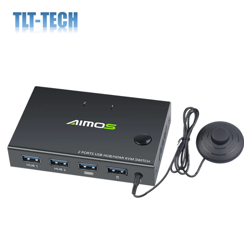 

2 In 1 Out HDMI KVM Switch Box Video Display 4K USB Switch Splitter For 2 PC Sharing Keyboard Mouse Printer Plug And Paly