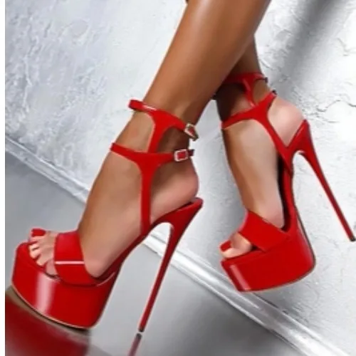 

Multicolored Sandals Clear Heels Large Size 2021 Summer Female Shoe Sexy Stiletto High Big Girls New Fashion Comfort Mixed Color