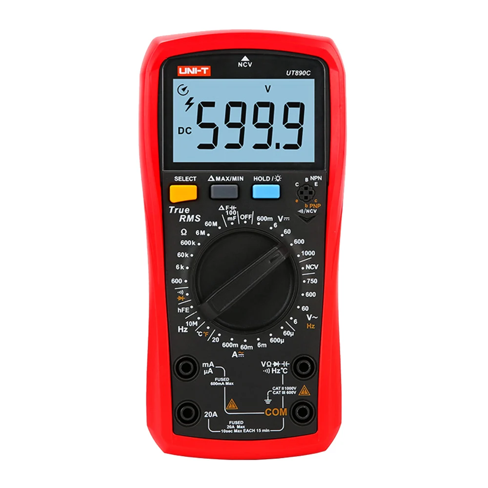 UNI T Цифровой мультиметр True RMS UT890C + ручной диапазон AC DC Частота постоянной ёмкости