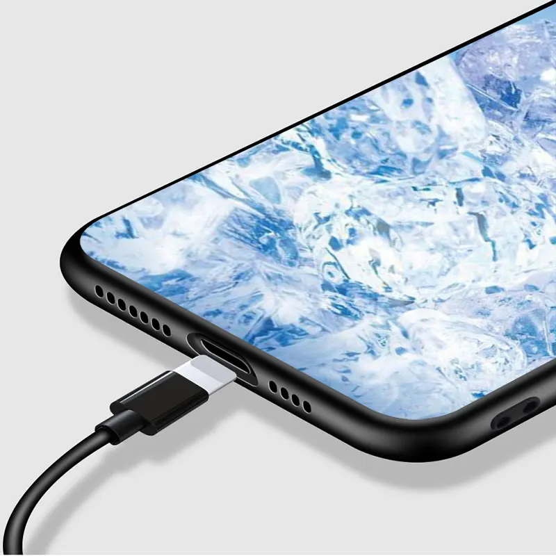 

Ice Blue Water For iPhone 12 Pro Max Mini 11 Pro XS Max X XR 6S 6 7 8 Plus 5S Soft Black Phone Case