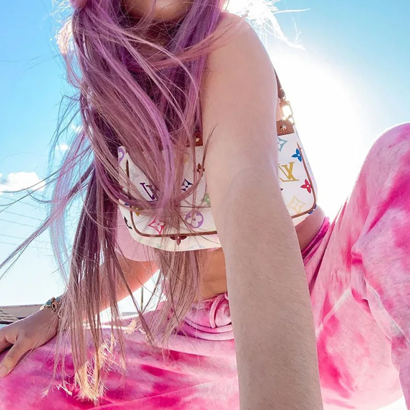 

2020 women's wear new elastic high waist tie-dye rainbow color slimming casual pants street women trousers