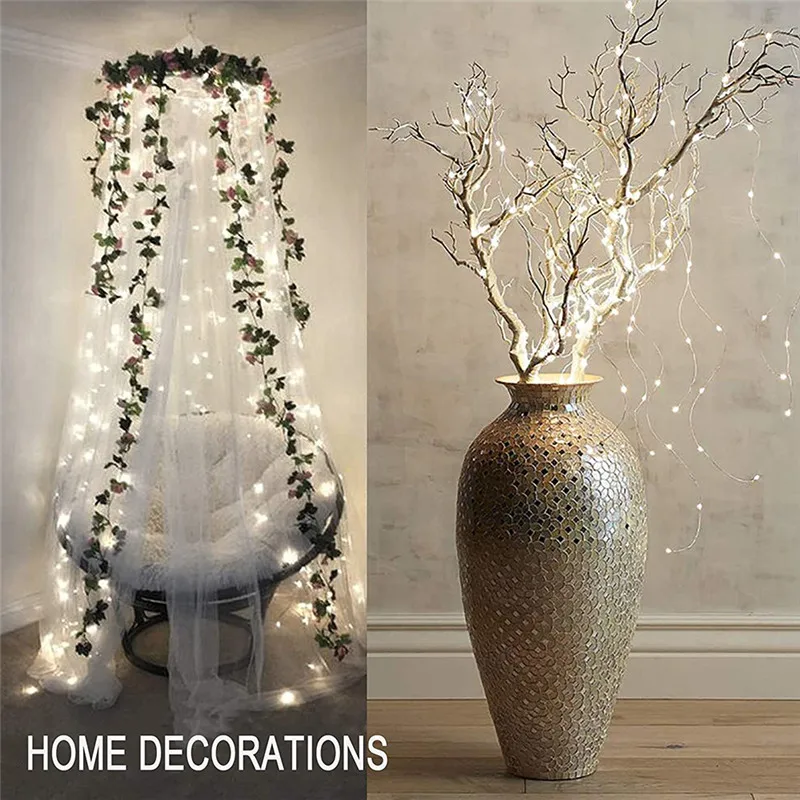 

Led String Lights Solar Powered Copper Wire Starry Fairy Lights Christmas Parties Wedding Centerpiece Muslim Festive Decorations