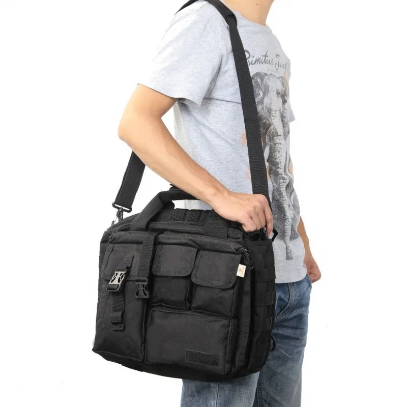 

Pro- Multifunction Mens Military Outdoor Nylon Shoulder Messenger Bag Handbags Briefcase Large Enough for 14" Laptop/Sony/Canon