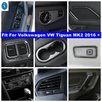 air ac door speaker lift button panel cover trim for volkswagen vw tiguan mk2 2016 2022 interior accessories carbon fiber look