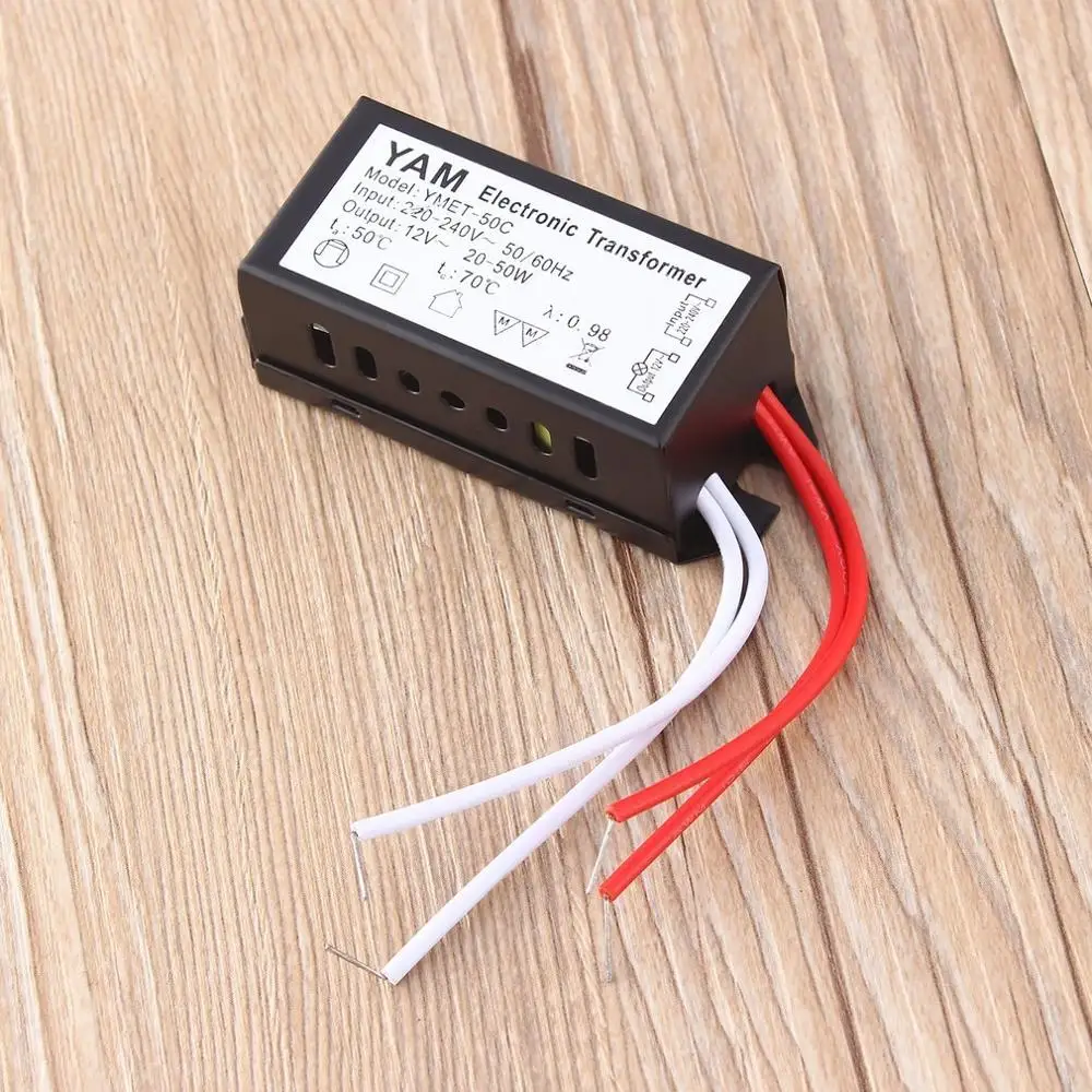 

AC 220V до 12V 20-50W светодиодный электронный трансформатор, галогенная лампа, электронный трансформатор, светодиодный источник питания