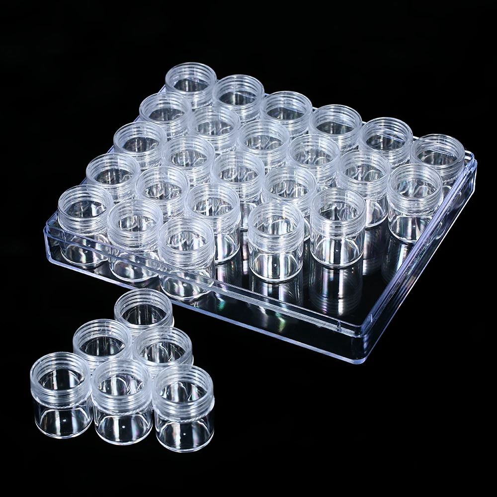 Портативный прозрачный пластиковый ящик для хранения бриллиантов алмазная