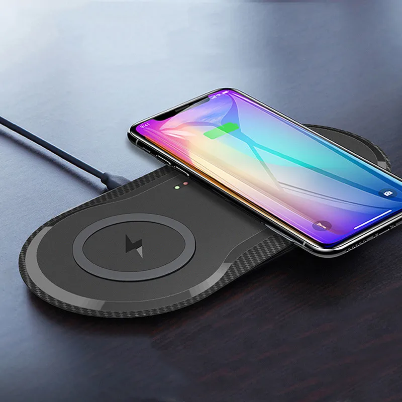 Двойное Беспроводное зарядное устройство Qi 20 Вт для iPhone 12 11 XS XR X 8 AirPods Pro Samsung S20 S10 S9