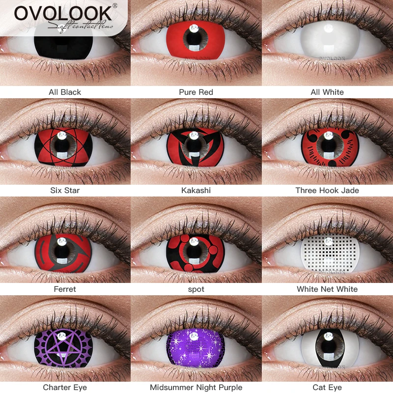 

Контактные линзы цветные для косплея, OVOLOOK-2pcs мм, диаметр линзы для косплея мм, 14,5 шт./пара