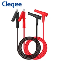 cleqee p1047 4mm banana plug to alligator clip test leads crocodile clip lab test cable for electrical multimer testing