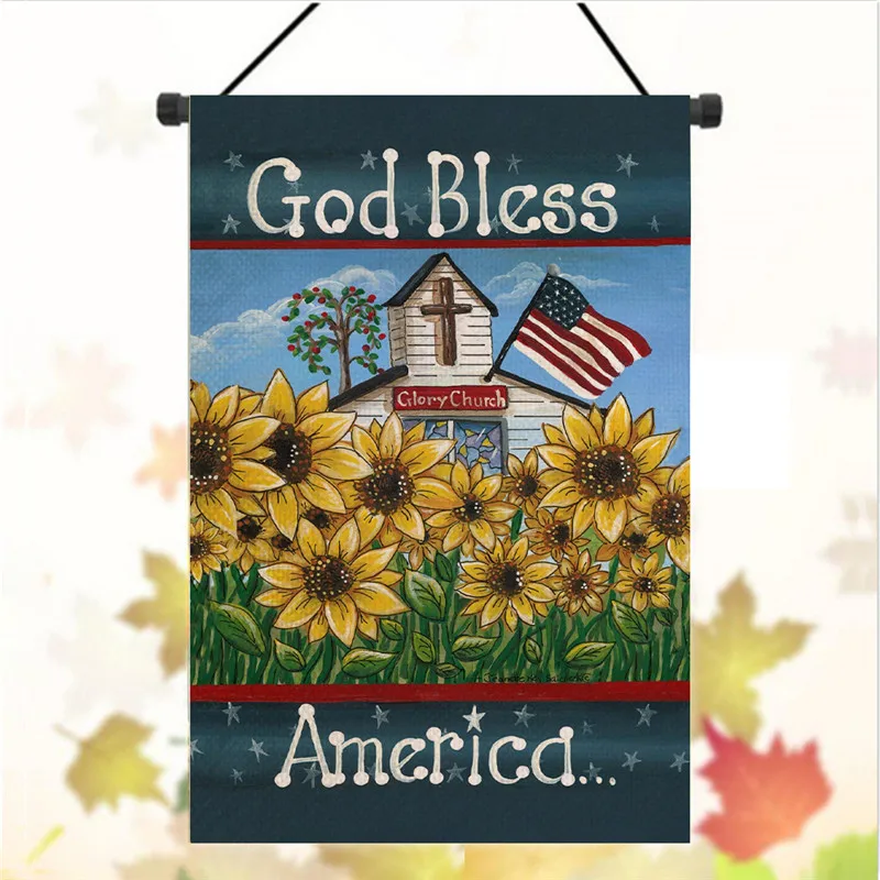 Классический Звездный животный цифровой принт Лен флаг Американский July 4th