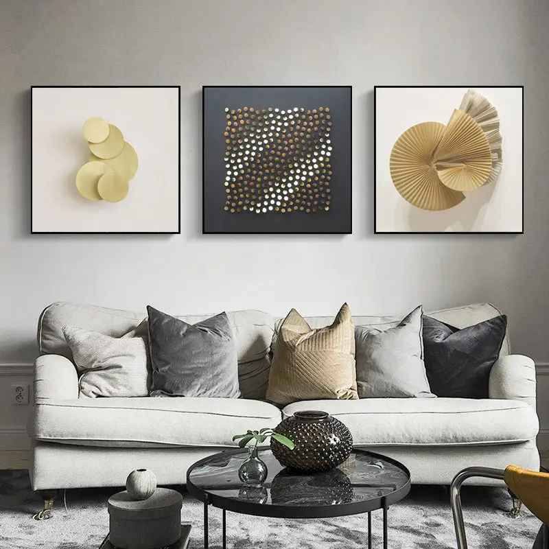 

Minimalist Printed Canvas Painting Modern Art Wall Poster Abstract Gold Pattern Decoration Living Room and Bedroom Mural Artwork
