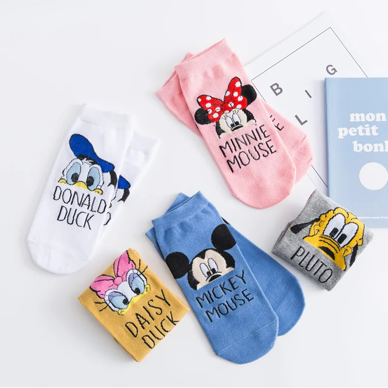 

Disney Mickey Minnie Happy Socks Autumn Summer Short Socks Cute Socks for Girls Cotton Cartoon Animal Korea Women Sports Socks