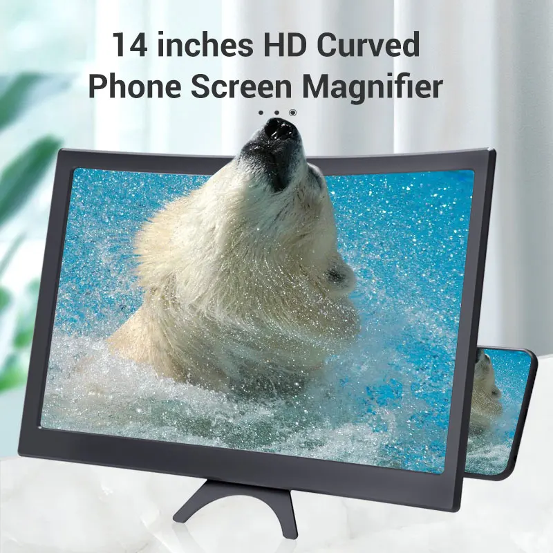 14 inch 3d mobile phone screen magnifier hd video amplifier stand bracket with movie game live magnifying smartphone desk holder free global shipping