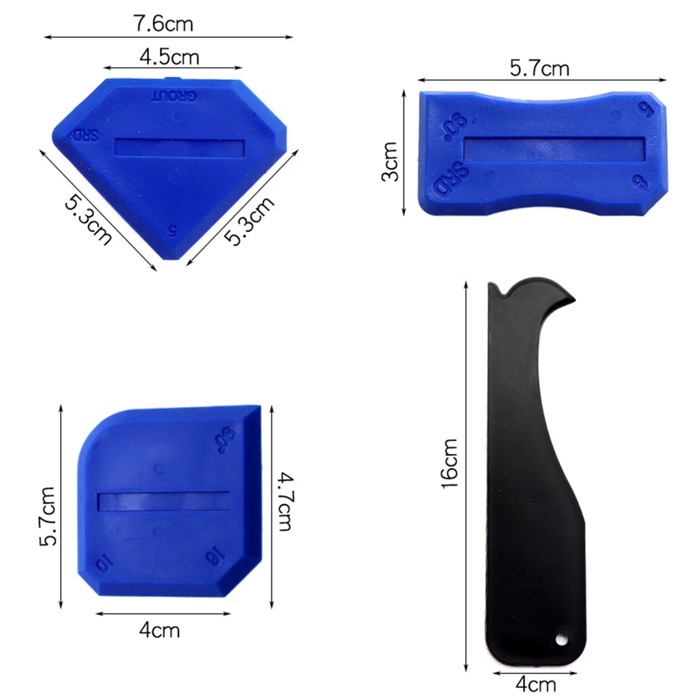 

18pcs/set Silicone Remover Caulk Finisher Sealant Glass Floor Cleaning Scraper+Stainless Steel Caulking Nozzles Grout Kit Tools