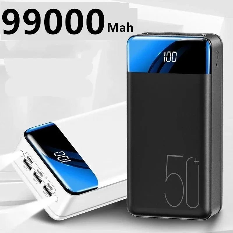 Power Bank 99000mAh Portable Fast Charging PowerBank 3 USB PoverBank External Battery Charger For Mo