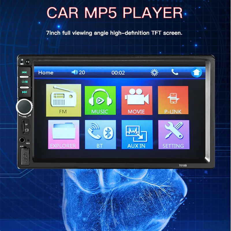 7 дюймов 2 Дина fndroid Mp3 Mp4 Mp5 плеер 7018b Android автомобильный радиоприемник Fm модулятор аудио передатчик стерео Bluetooth приемник авто усилитель CD-плеер
