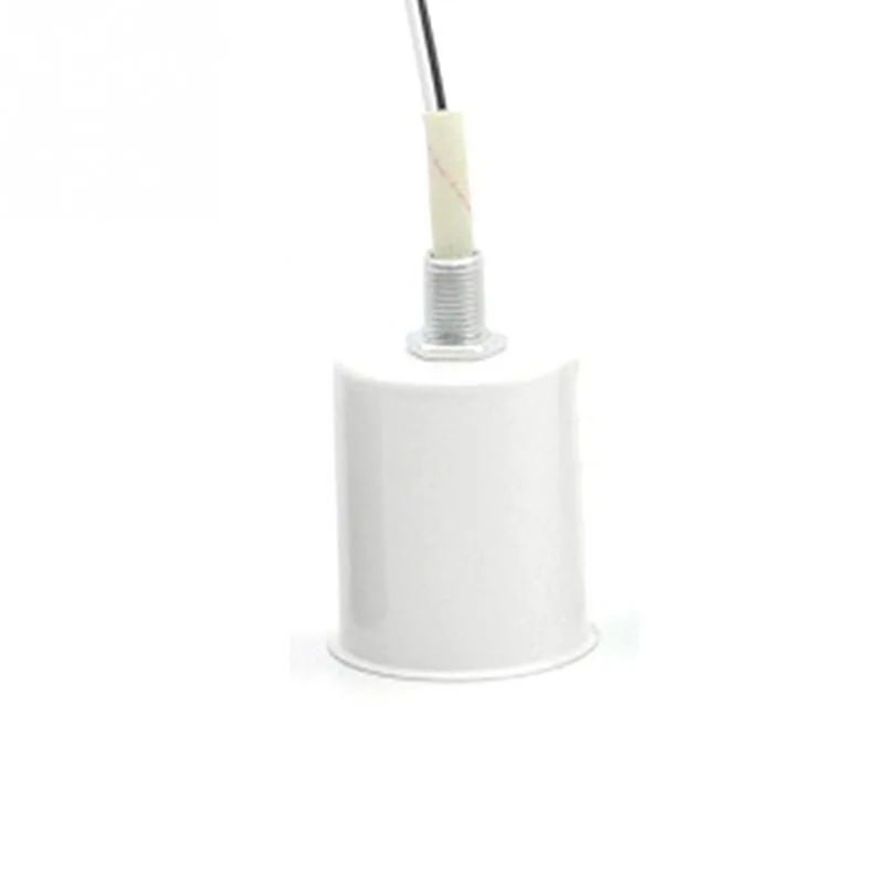 

Новый E27 Керамика винт круглое основание светодиодный светильник лампа патрон-адаптер металлический держатель для лампы с проводом белый