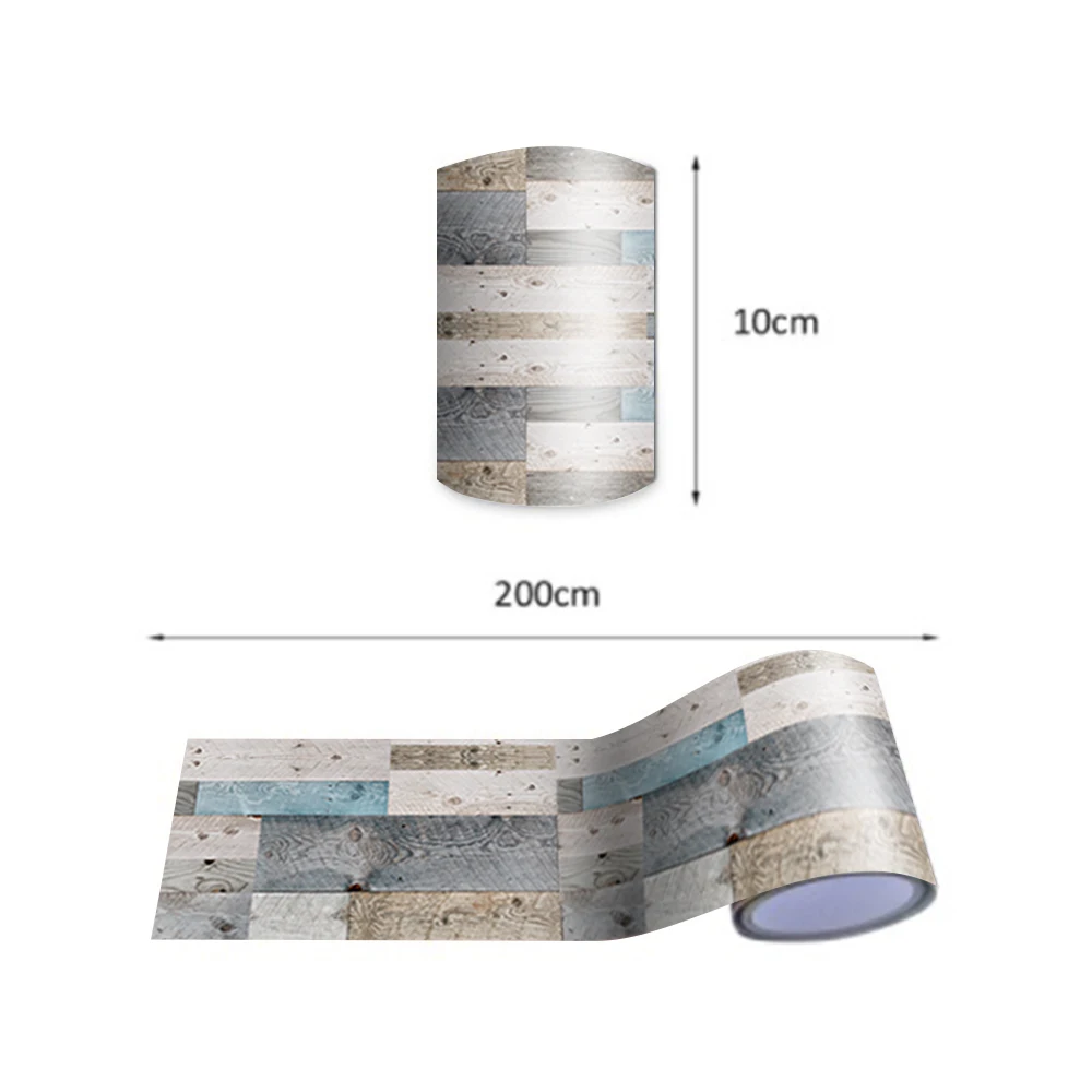 

Funlife Artificial Coloring Wood Wall Border Removable Waterproof DIY Kitchen Bathroom Tile Stickers Home Decor Wall Stickers
