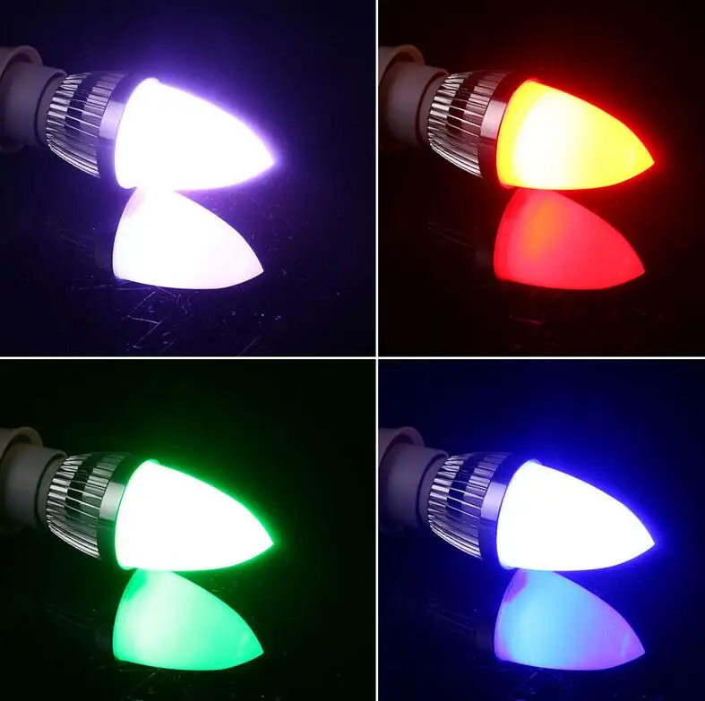 E12/E14E27 3W RGB светодиодный лампы 15 цветов меняющая цвет Свеча светильник лампа с