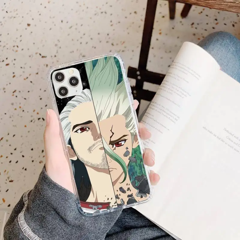 

Dr.STONE Japan anime cartoon Phone Case Transparent soft For iphone 5 5s 5c se 6 6s 7 8 11 12 plus mini x xs xr pro max
